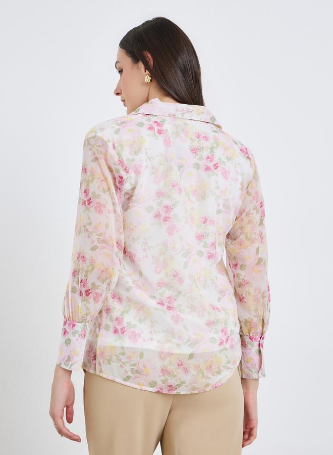 Styli Women Floral Print Long Sleeve Shirt - Image 4